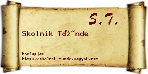 Skolnik Tünde névjegykártya