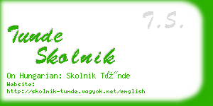 tunde skolnik business card